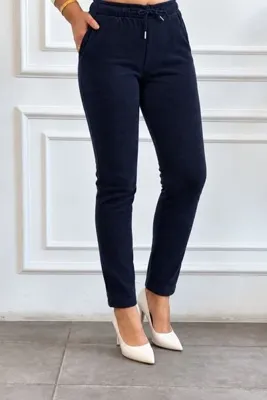 yb yağmur butik Beli Lastikli Kadife Dar paça Pantolon