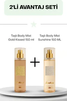 WeMara Taşlı Body Mist Sunshine 150 ML +Wemara Taşlı Body Mist Gold Kissed 150 ML