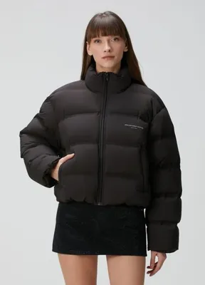 Alexander Wang Siyah Puffer Mont