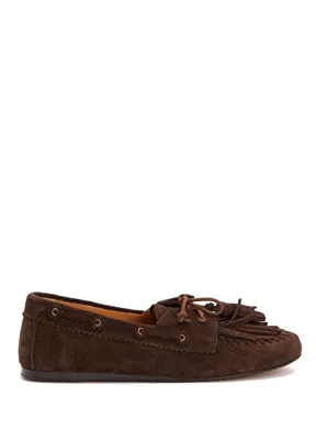 Isabel Marant Fersi Koyu Kahverengi Kadın Süet Loafer