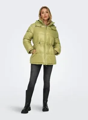 ONLY Kahve Kadın Kapüşon Düz Mont ONLNAIROBI PUFFER JACKET CC OTW