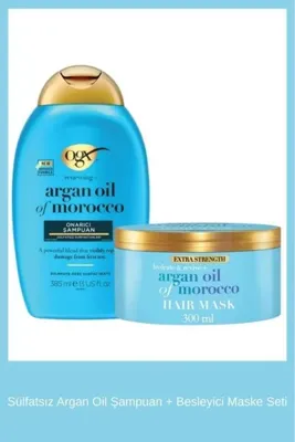 ogx Sülfatsız Argan Oil Şampuan + Besleyici Maske Seti