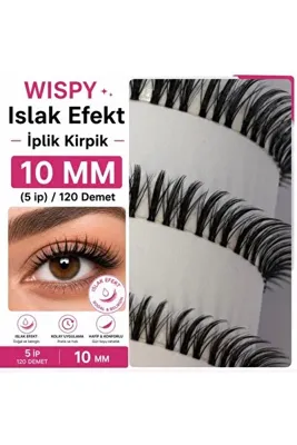 Genel Markalar Islak Efekt Wispy ipli Kirpik ekspres kirpik –10mm 120 Demet