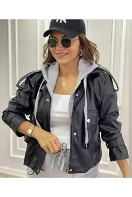 Enter Deri Ceket Içi Sweat Detaylı