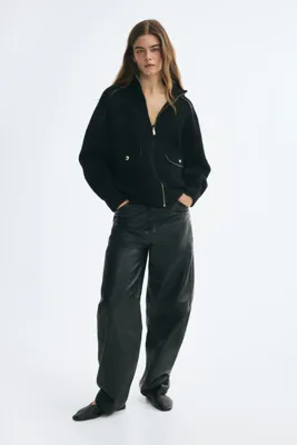 H&M Fermuarlı Oversize Hırka