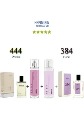 Bargello 444 + 384 Kadın Parfüm Edp 50 ml Oriental/floral + No: 444 + No: 384 Kadın Body Mist Edt 210 ml Oriental/floral -MNMS444384BMSET