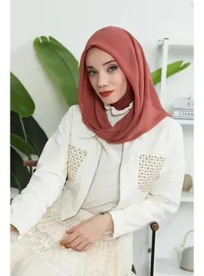 Aisha`s Design Penye İç Boneli Pratik Şifon Eşarp,Tarçın,PS-45