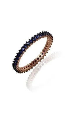 Söğütlü Silver Kadın Safir Taşlı Tek Sıralı Tamtur SGTL4194