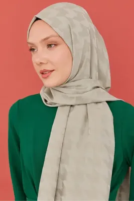 MİRSOY SCARF Kazayağı Desen İpeksi Jakar Şal - Ada Çayı