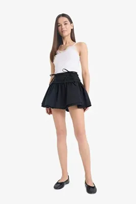 Defacto A Kesim Normal Bel Penye Astar Poplin Mini Etek E7588AX25SP