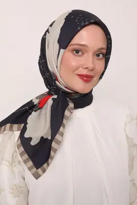 ls luvensara Flora Eşarp | Yağmur Laciverti