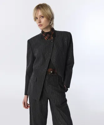Twist KONTRAST YAKA ÇİZGİLİ BLAZER