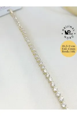 POKAK XUPING JEWELRY 14K Altın Kaplama Zirkon Su Yolu Serisi Vip Kuyumcu İşçiliği Bileklik- 17.5cm+2 cm