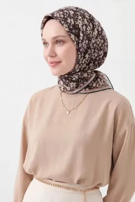 Silk Home Mini Floral Desen Soft Pamuk Eşarp