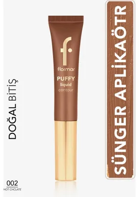 Flormar Puffy Liquid 02 Hot Chocolate Renkli Hafif Yapılı Aydınlatıcı Hafif Yapılı & Sünger Aplikatörlü Yoğunluğu Ayarlanabilir Likit Kontür Doğal Bitiriş