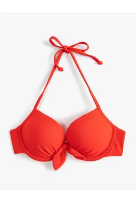 Koton Push Up Bikini Üstü Dolgulu Balenli Boyundan Bağlamalı