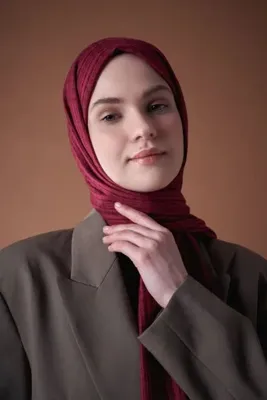 Modakaşmir Misto Pamuk Serisi Şal Vişne
