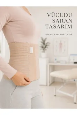 Genel Markalar Doğum Sonrası Abdominal Korse 26 cm 4 Kademe Ayarlı Karın Toparlayıcı Korse