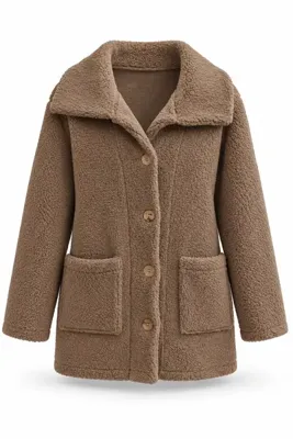 Purple by Banu Camel Teddy Ceket