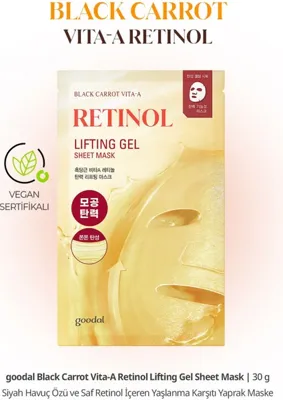 Goodal Retinol İçerikli Yaprak Maske GOODAL Black Carrot Vita-A Retinol Lifting Gel Sheet Mask