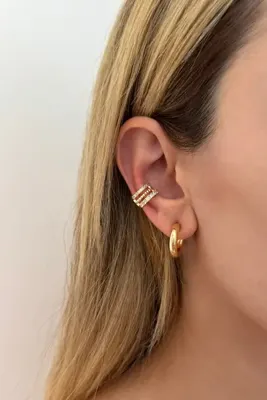 Lavian Accessories 3 Sıralı Gold Earcuff