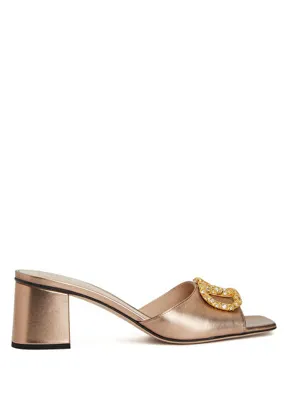 Valentino Garavani VLogo Rose Gold Kadın Deri Terlik