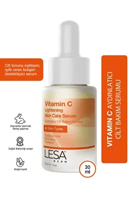 Lesaderm Vitamin C Aydınlatıcı Cilt Bakım Serumu Yoğun Nem, Aydınlık Cilt, Renk Eşitliği, Anti-aging 30ml