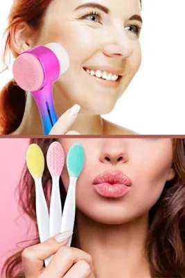 Buffer Cilt Yüz Gözenek Temizleme Fırçası Masaj Etkili Ve 2'li Dudak Burun Peeling Yumuşatıcı Fırça