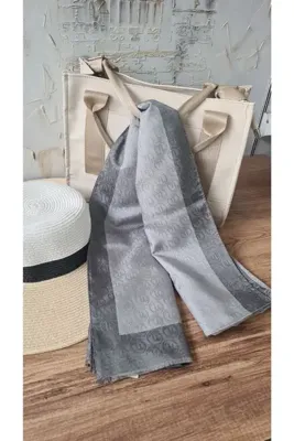 Nilbutik Hint Ipek Monogram Şal
