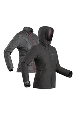 Decathlon Kadın 3'ü 1 Arada Outdoor Trekking Montu - Siyah - Travel 500 - 8°c