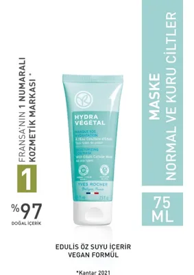 Yves Rocher Normal ve Kuru Cilt, Pantenol Nem Maskesi-Hydra Vegetal Bitkisel Nemlendirici Bakım-75ml