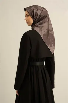 Armine İpek Eşarp 2025 Yaz - 9344-46 Füme Twill