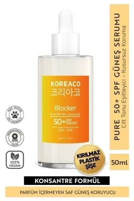 Kore ACO Blocker %100 Saf SPF 50+ Suya Dayanıklı Yüksek UVB+UVA Korumalı 50ml Güneş Serumu