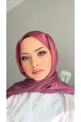 CUOCA LOUNGE Abiye Şifon Şal Janjan Parlak Dokulu Koyu Pembe