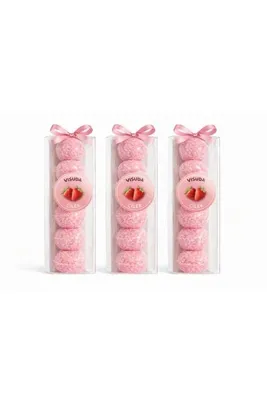 visuda kozmetik Visuda - Köpüren Banyo Topu ÇİLEK Aromalı 50gr x 15 Adet