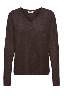 ONLY KADIN ONLCAMILLA V-NECK L/S KAHVERENGİ KAZAK - 15204588
