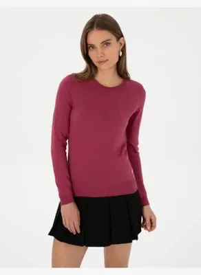 Pierre Cardin Kadın Gül Kurusu Slim Fit Basic Kazak 50315758-VR026