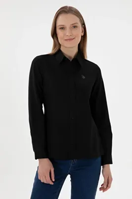 U.S. Polo Assn. Kadın Siyah Uzun Kollu Basic Gömlek 50307726-VR046