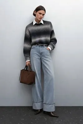 Mathilda Store Kadın Gri Motion Triko Kazak