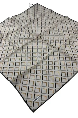 Tesettürnağme EcoZen Eşarp TN2103 Geometrik Desen 02-Açık Vizon