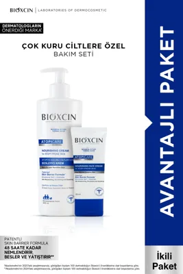 Bioxcin Atopicare Besleyici Krem 500 ml + Yüz Kremi 50 ml Seti | Çok Kuru ve Hassas Ciltler