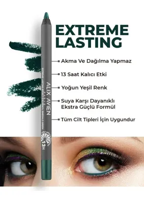 Str Store Uzun Süre Kalıcı Suya Dayanıklı Akma, Dağılma Yapmayan Yeşil Göz Kalemi - Extreme Khaki