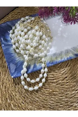 elbi bijuteri Ikili krem rengi şık bileklik İnci