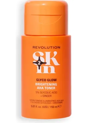Makeup Revolution Revolution Skin, Glyco Glow Brightening Toner, Parlak Bir Cilt Için Glikolik Asitli Açıcı Yüz Toneri, Vegan ve Hayvanlar Üzerinde Denenmemiştir, 150 ml