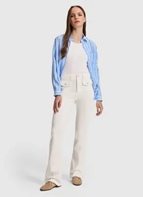 Pierre Cardin Ekru Kadın Denim Pantolon MEBUS