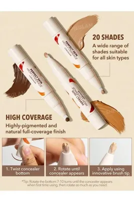 Sheglam High Coverage Concealer ,yüksek kapatıcılığına rağmen ağırlık yapmayan ve nemlendiren Concealer