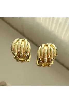 Addniere Dokulu Burgu Gold Küpe