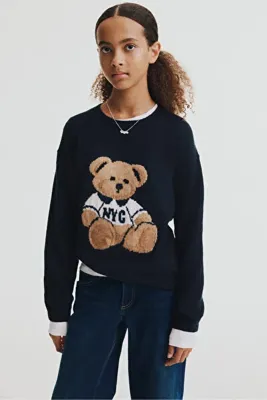 H&M Bol Kesimli ve Motif Detaylı Kazak