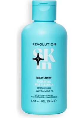 Makeup Revolution Revolution Skin Milky-Away Nemlendirici Temizleme Sütü, Nemlendirici Temizlik Sütü, Makyajı Yumuşak Bir Şekilde Giderir, Tüm Cilt Tipleri Için, Vegan ve Hayvanlar Üzerinde Denenmemiştir, 200 ml