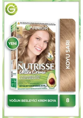 Garnier Nutrisse Koyu Sarı Kalıcı Krem Saç Boyası 99 ml Vegan Formül ile Yoğun Besleyici Etki